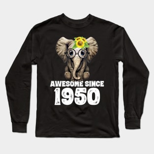 Awesome since 1950 70 Years Old Bday Gift 70th Birthday Long Sleeve T-Shirt